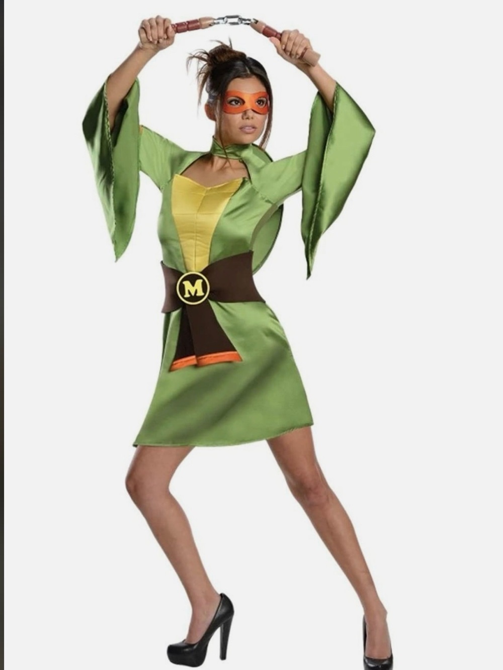 Rubie’s Women’s Mutant Ninja Turtles Michelangelo Costume With Stuffable Shell